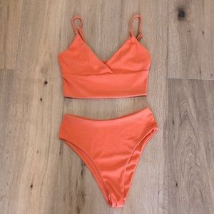 Ribbed High Cut Tankini Swimsuit